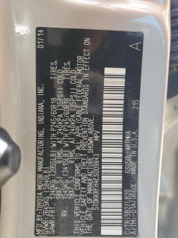 5TDKKRFH4ES009843 - 2014 TOYOTA HIGHLANDER XLE CREAM photo 13