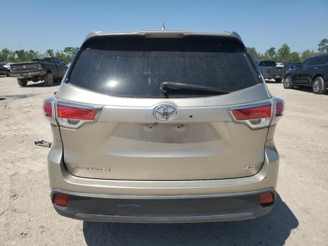 5TDKKRFH4ES009843 - 2014 TOYOTA HIGHLANDER XLE CREAM photo 6