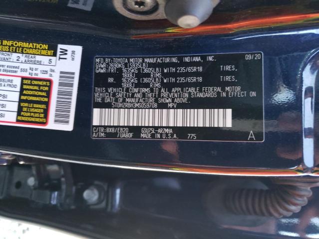 5TDHZRBH3MS059708 - 2021 TOYOTA HIGHLANDER XLE BLUE photo 13