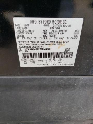 1FM5K8AR8KGA52901 - 2019 FORD EXPLORER POLICE INTERCEPTOR BLACK photo 14