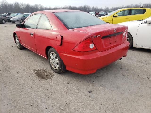 1HGEM22155L071827 - 2005 HONDA CIVIC DX VP RED photo 3