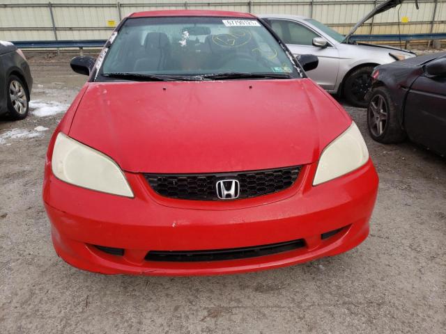1HGEM22155L071827 - 2005 HONDA CIVIC DX VP RED photo 9