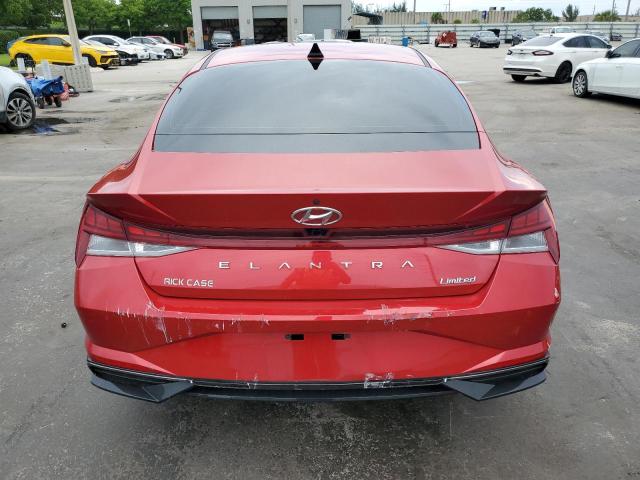 5NPLP4AG6MH000928 - 2021 HYUNDAI ELANTRA LIMITED RED photo 6