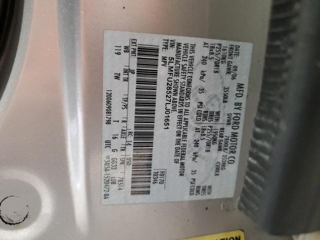 5LMFU28527LJ01651 - 2007 LINCOLN NAVIGATOR ვერცხლისფერი ფოტო 13