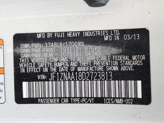 JF1ZNAA18D2723813 - 2013 TOYOTA SCION FR-S თეთრი ფოტო 12