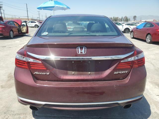 1HGCR2F52HA175312 - 2017 HONDA ACCORD SPORT MAROON photo 6