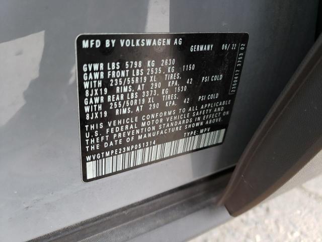 WVGTMPE23NP051314 - 2022 VOLKSWAGEN ID.4 PRO S ნაცრისფერი ფოტო 12