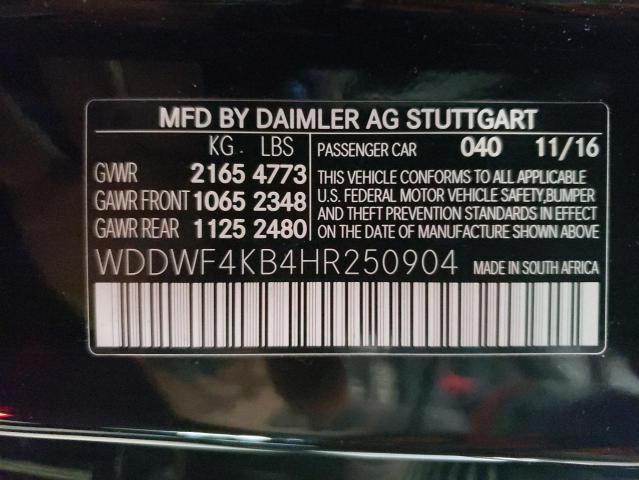 WDDWF4KB4HR250904 - 2017 MERCEDES-BENZ C 300 4MATIC BLACK photo 12