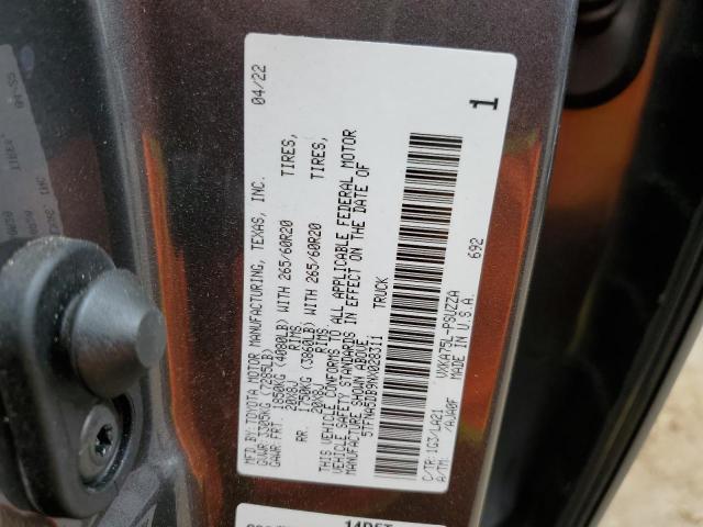 5TFNA5DB9NX028311 - 2022 TOYOTA TUNDRA CREWMAX PLATINUM Grafit foto 12