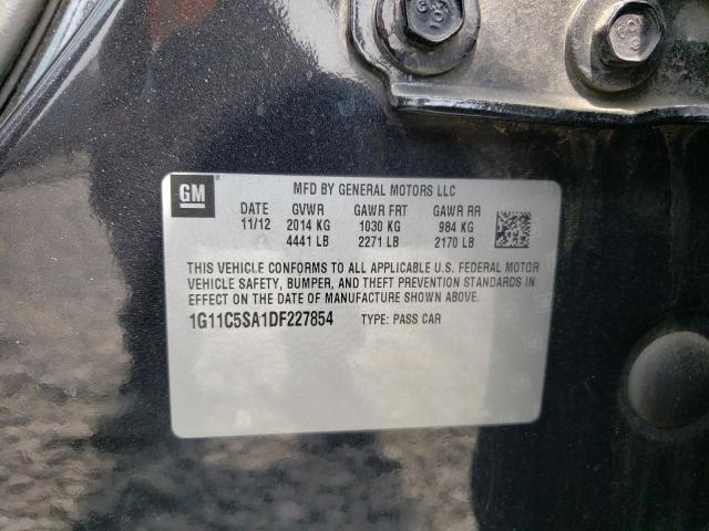 1G11C5SA1DF227854 - 2013 CHEVROLET MALIBU 1LT BLACK photo 12