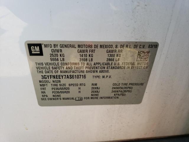 3GYFNEEY7AS610716 - 2010 CADILLAC SRX PERFORMANCE COLLECTION Biały zdjęcie 13