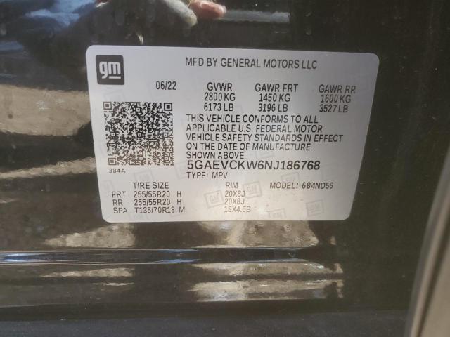 5GAEVCKW6NJ186768 - 2022 BUICK ENCLAVE AVENIR BLACK photo 14