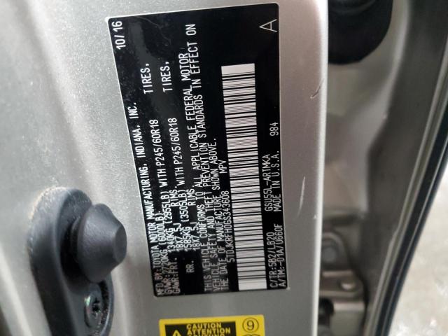 5TDJKRFH0GS343608 - 2016 TOYOTA HIGHLANDER XLE TAN photo 13