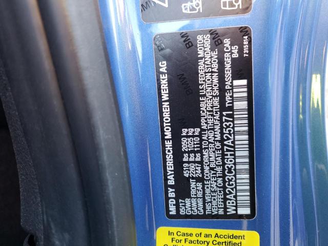 WBA2G3C36H7A25371 - 2017 BMW M240XI BLUE photo 12