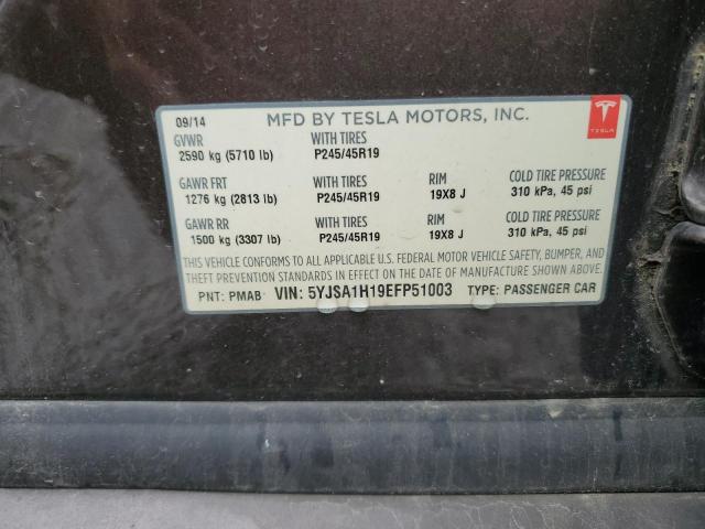 5YJSA1H19EFP51003 - 2014 TESLA MODEL S BROWN photo 12