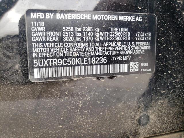 5UXTR9C50KLE18236 - 2019 BMW X3 XDRIVE30I BLACK photo 13