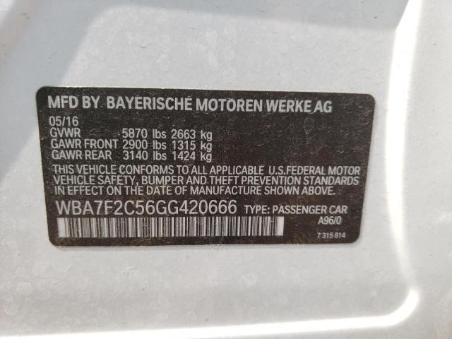 WBA7F2C56GG420666 - 2016 BMW 750I XDRIV XI WHITE photo 12
