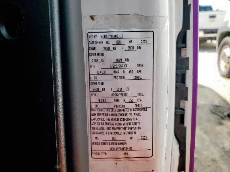 3C6LRVPG1NE134475 - 2022 RAM PROMASTER 2500 HIGH 白色 照片 10