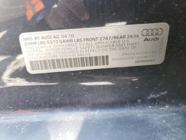 WAUKGAFB1AN080137 - 2010 AUDI A6 PRESTIGE ლურჯი ფოტო 12