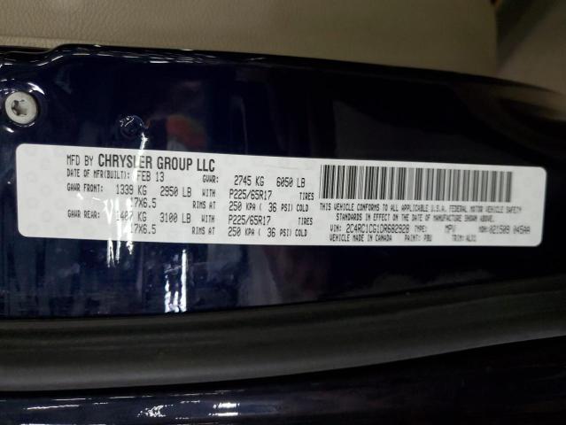 2C4RC1CG1DR682928 - 2013 CHRYSLER TOWN & COU TOURING L BLUE photo 13