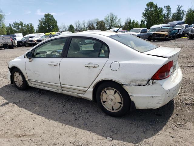 JHMFA36287S019233 - 2007 HONDA CIVIC HYBRID WHITE photo 2