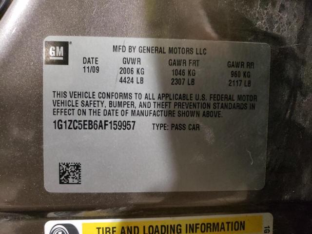 1G1ZC5EB6AF159957 - 2010 CHEVROLET MALIBU 1LT TAN photo 12