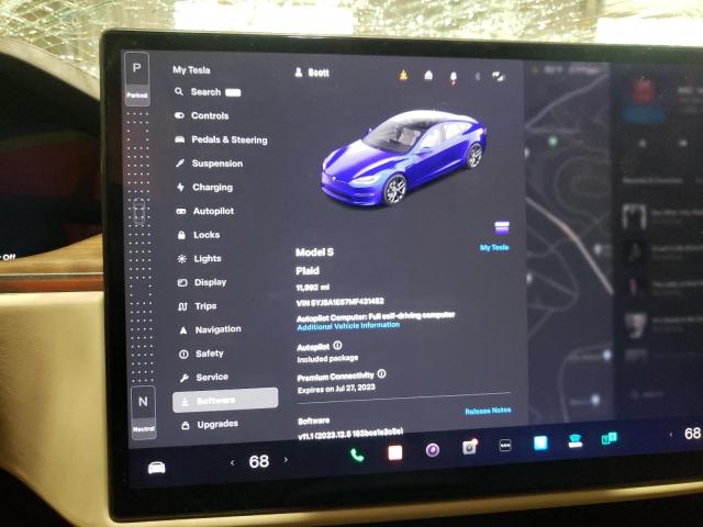 5YJSA1E67MF431452 - 2021 TESLA MODEL S Կապույտ լուսանկար 9