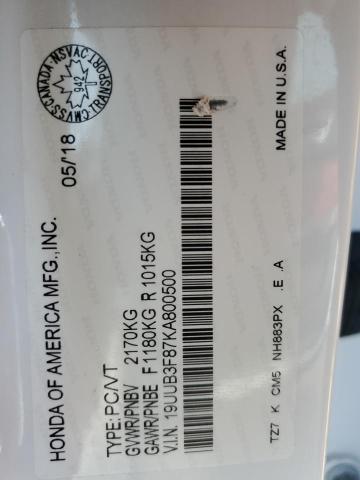 19UUB3F87KA800500 - 2019 ACURA TLX ADVANCE WHITE photo 12