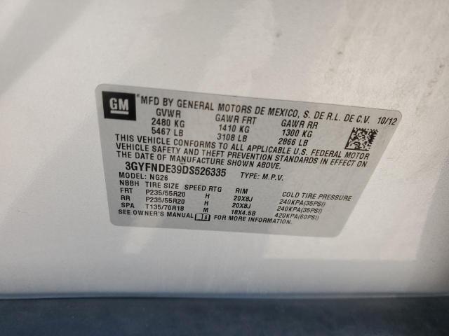 3GYFNDE39DS526335 - 2013 CADILLAC SRX PERFORMANCE COLLECTION SILVER photo 13