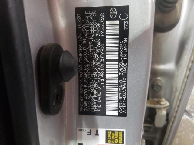 JTDL9RFU2L3019704 - 2020 TOYOTA PRIUS LE SILVER photo 13