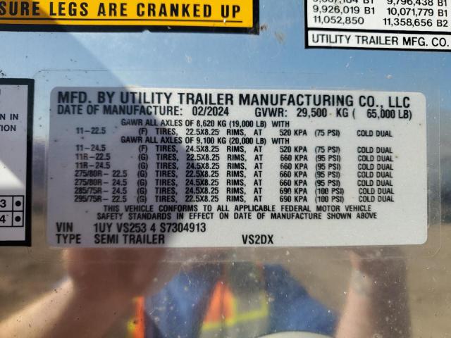 1UYVS2534S7304913 - 2025 UTILITY TRAILER თეთრი ფოტო 10