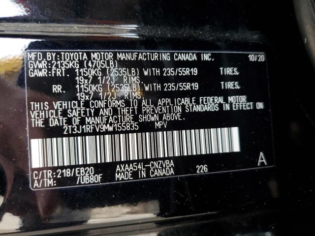 2T3J1RFV9MW155835 - 2021 TOYOTA RAV4 ADVENTURE BLACK photo 13