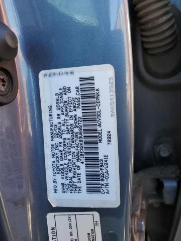 4T1BE32K83U699722 - 2003 TOYOTA CAMRY LE BLUE photo 12