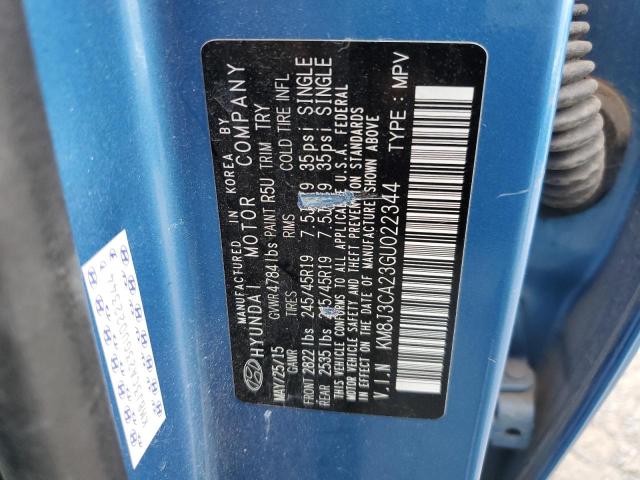 KM8J3CA23GU022344 - 2016 HYUNDAI TUCSON LIMITED BLUE photo 12