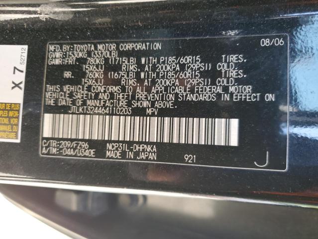 JTLKT324464110203 - 2006 SCION XB XB 黑色 照片 12