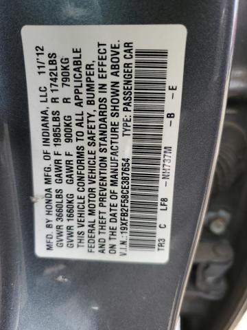 19XFB2F58CE387654 - 2012 HONDA CIVIC LX SILVER photo 12