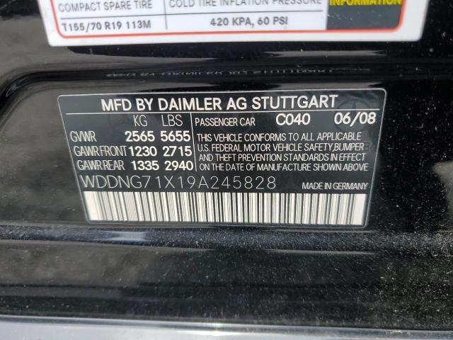 WDDNG71X19A245828 - 2009 MERCEDES-BENZ S 550 BLACK photo 12