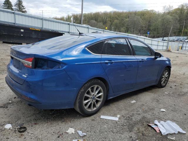 3FA6P0HD0HR372436 - 2017 FORD FUSION SE BLUE photo 3