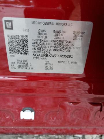 5GAERBKW7JJ235291 - 2018 BUICK ENCLAVE ESSENCE 红色 照片 13