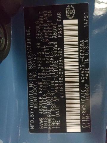4T1G11BK9PU094507 - 2023 TOYOTA CAMRY SE NIGHT SHADE BLUE photo 13