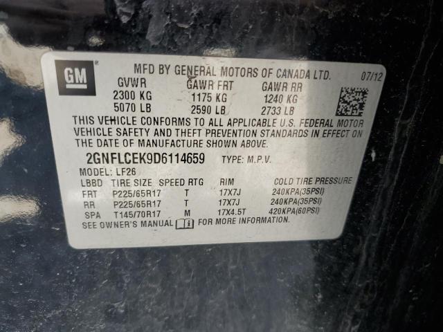 2GNFLCEK9D6114659 - 2013 CHEVROLET EQUINOX LS BLACK photo 13