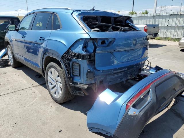 1V26C2CA0LC204168 - 2020 VOLKSWAGEN ATLAS CROS SE BLUE photo 3