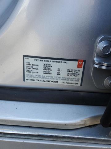 5YJSA1DN6CFP01990 - 2012 TESLA MODEL S Gümüş foto 12