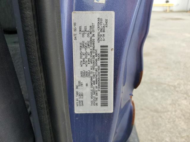 4TASN92N4XZ487485 - 1999 TOYOTA TACOMA XTRACAB PRERUNNER Mavi foto 12