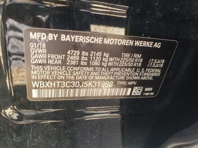 WBXHT3C30J5K31988 - 2018 BMW X1 XDRIVE28I BLACK photo 13