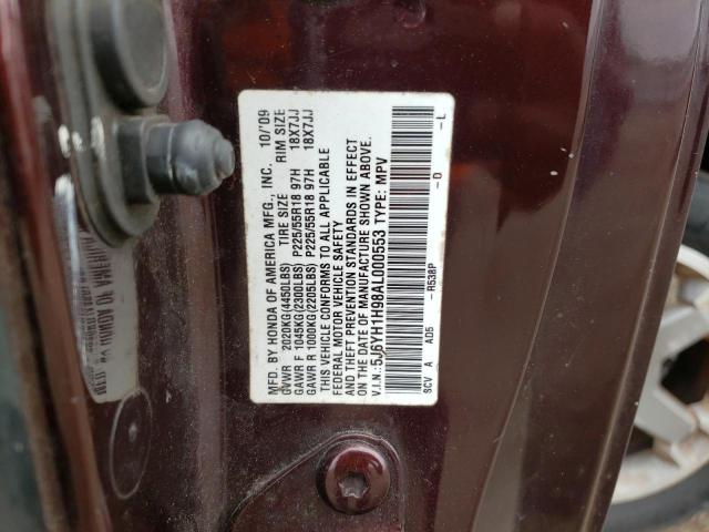 5J6YH1H98AL000553 - 2010 HONDA ELEMENT SC MAROON photo 12