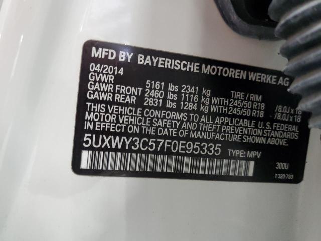 5UXWY3C57F0E95335 - 2015 BMW X3 XDRIVE28D WHITE photo 13