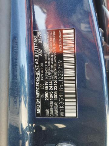 W1K3G4FB5LJ222269 - 2020 MERCEDES-BENZ A 220 4MATIC BLUE photo 12