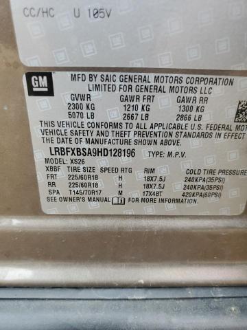 LRBFXBSA9HD128196 - 2017 BUICK ENVISION ESSENCE TAN photo 13