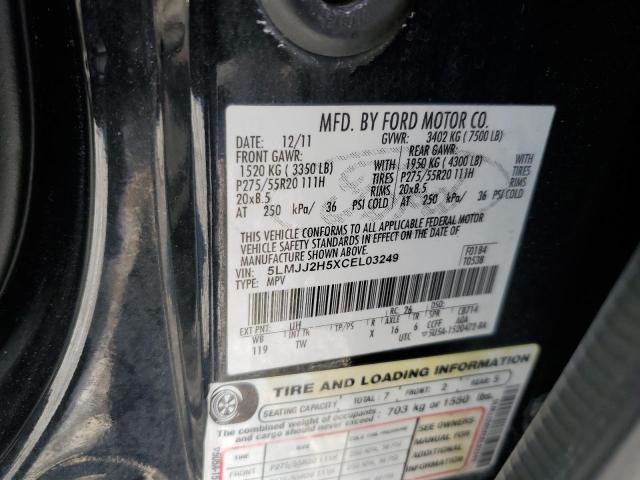 5LMJJ2H5XCEL03249 - 2012 LINCOLN NAVIGATOR BLACK photo 13